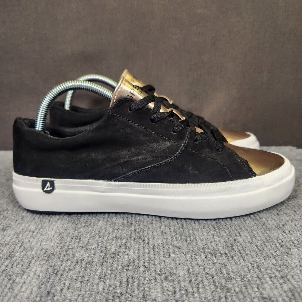 Sperry Haven Womens Size 10 Gold Black Suede Low Top Casual Comfort Shoes